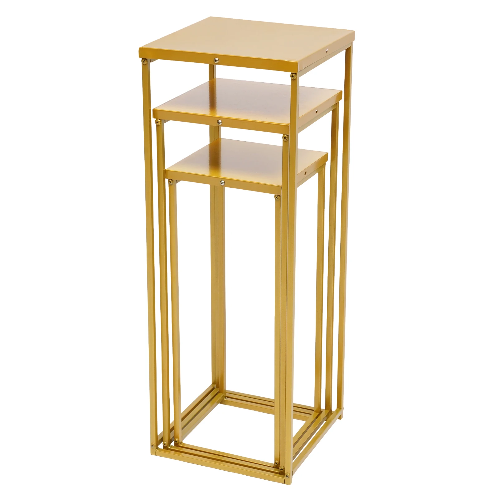 3 Pieces Golden (50-70cm) Bracket High-load-bearing Commodity Display Rack Decorative Flower Cake Base Stackable Storage