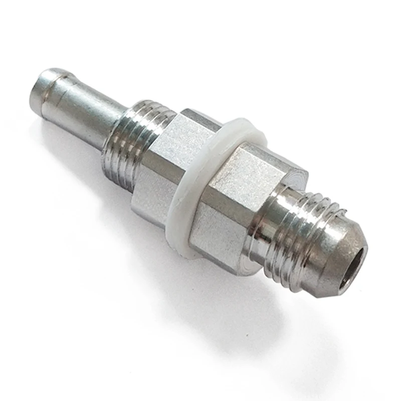 

Manufacturers make 8AN external flare bulkhead to 3/8 hose barb fuel tank connectors