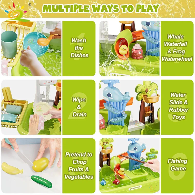 Juguetes de cocina para niños, diversión eléctrica, juego de agua, lavabo de agua, pesca, lavavajillas, juegos de rol en casa, juguetes de educación temprana para bebés