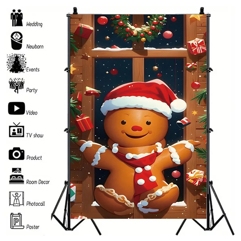 Christmas Decorations Backgrounds for Photographs Winter Snowman Family Party Decorations Photo Backdrops Photo Studio Props