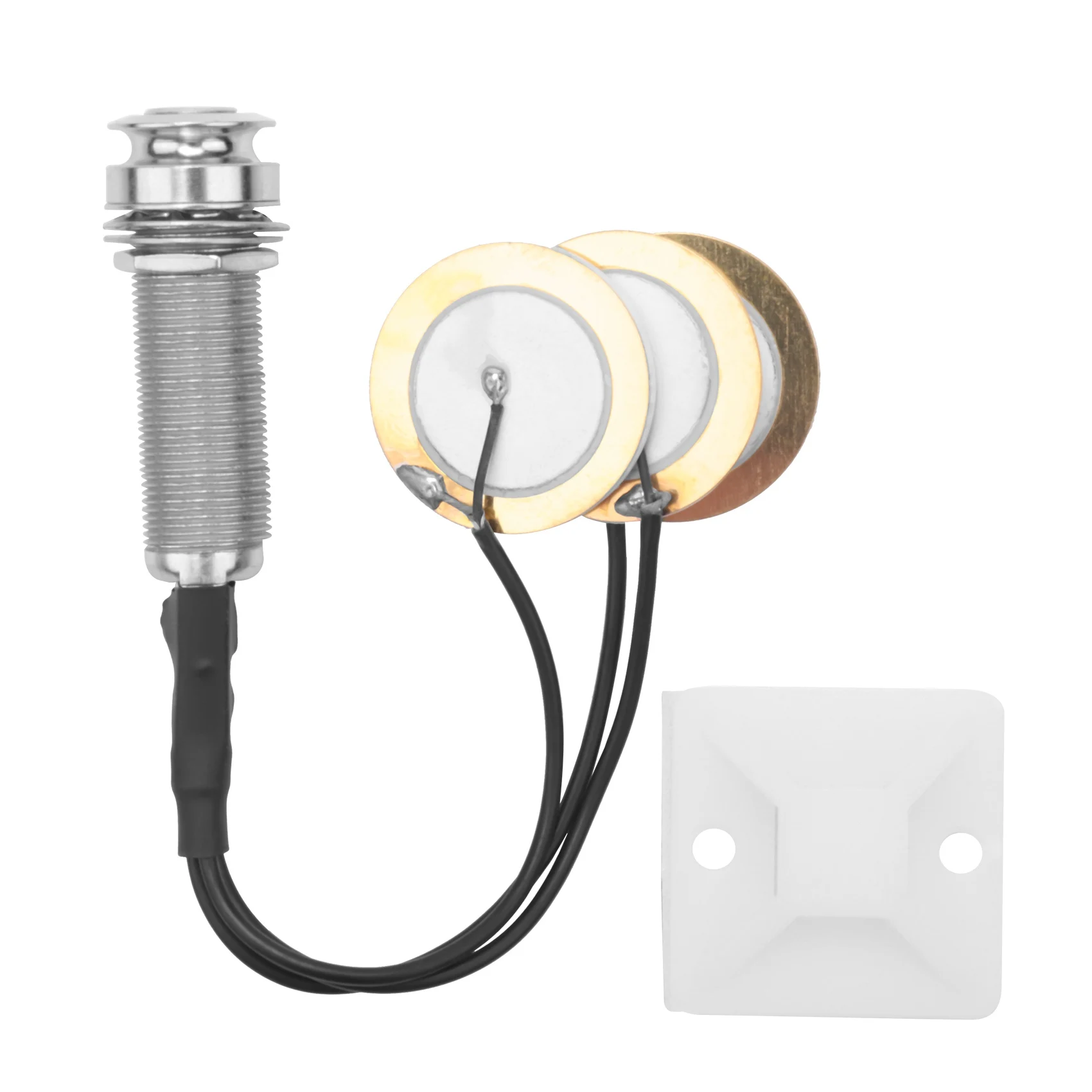 Piezo Contact Microphone 3 Transducer Pickups with end pin jack for image 2