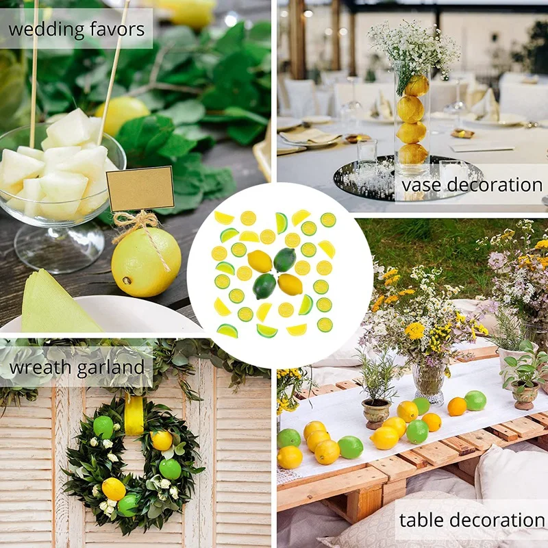 Artificial Lemon Slices Blocks Set,Simulation Lemon Slice,Fake Lemon Block,For Home Kitchen Table Office Weddings Party