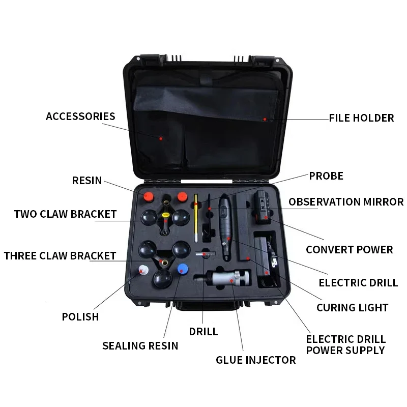 Auto glass repair professional repair tools front windshield broken crack repair Standard type/LED light set/Spiral type
