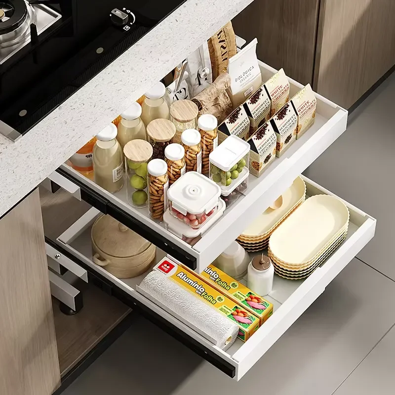 Depth Expandable Pull Out Cabinet Organizer Heavy-Duty Slide Out Shelves for Kitchen Pots Pans & Under Sink