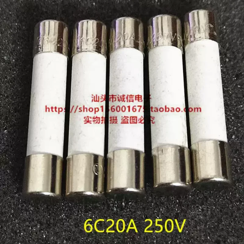 5-100pcs SUN ceramic fuse tube 6.3 * 31 6 * 30 6C 12A 20A 25A 250V footless