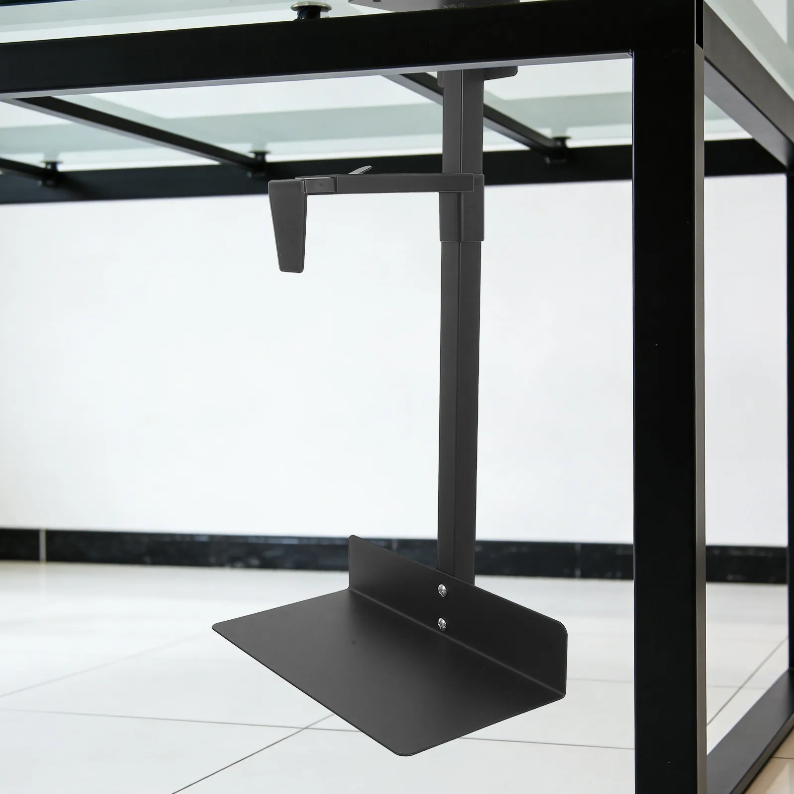 Metal Under Desk Computer Tower Mount for Desk CPU Holder Stand Adjustable 5.1-8.5x3.9-18.5 Inch Pc Tower Bracket Workstation