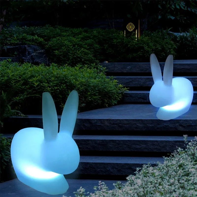 Rabbit Lamp LED Illuminated Remote Control Dimming Chargeable Outdoor Light Holiday Gift Children\'s Room Decoration Night Light