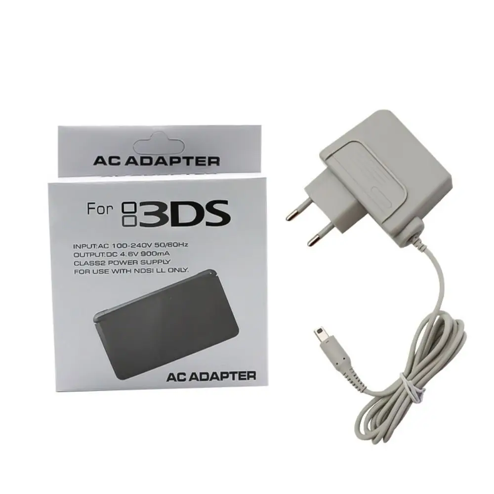 Fuente de alimentación para consola de juegos con enchufe europeo, protección contra sobrecorriente, Cable de carga portátil ABS Druable para Nintendo 3DS/2DS/NDSi/NDSILL