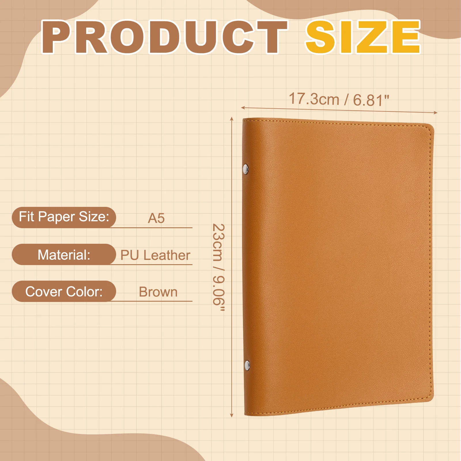 A4 A5 Leather Binder Journal Cover 8 Ring Refillable Binder Loose Leaf Notebook Protector No Paper for Work Meeting Notebook