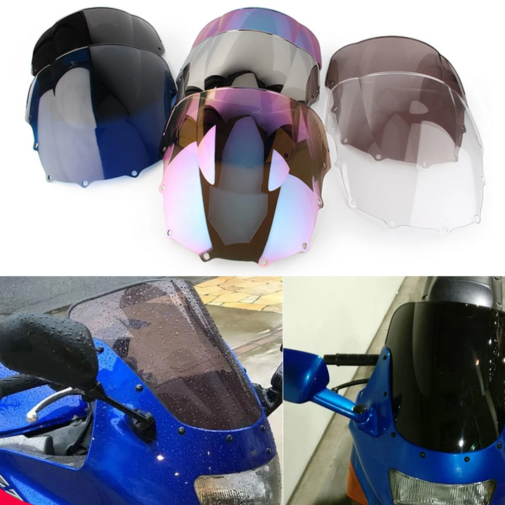 Motorcycle Double Bubble Windshield For Kawasaki ZZR400 1993-2007 ZZR600 ZZR 400 600 WindScreen Accessories Fairing Deflector