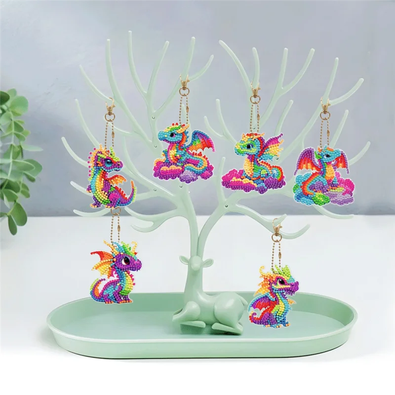 Diamond Art DIY Keychain Pendant Ornament Kit Dragon-5D For Christmas Valentine' S Day - view 3