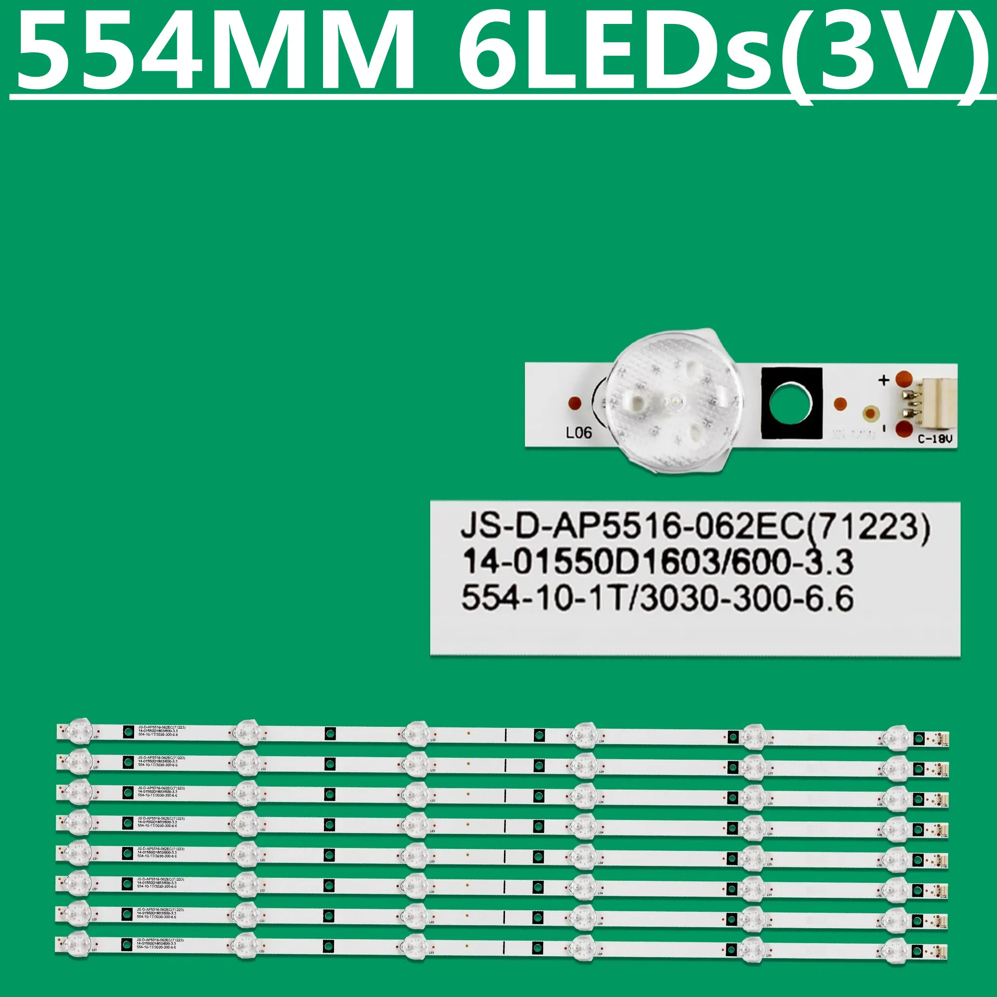 

8PCS LED Backlight Strip For JS-D-AP5516-062EC(71233) LY550-DH01 W-LED550WT4K