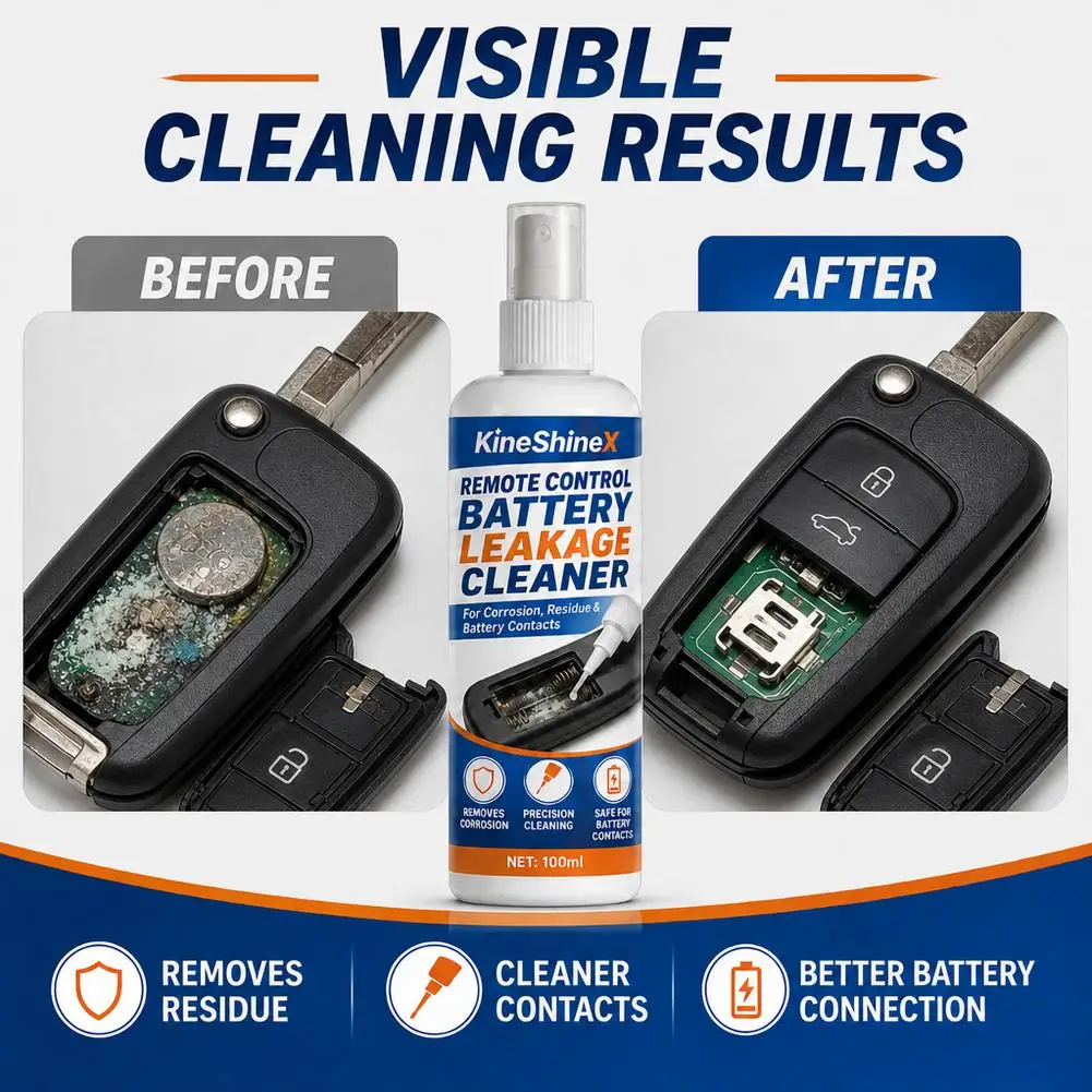 50/100ML Remote Control Battery Leakage Cleaner, Battery Leakage Cleaner Spray, Battery Terminal Cleaner for Battery Contacts