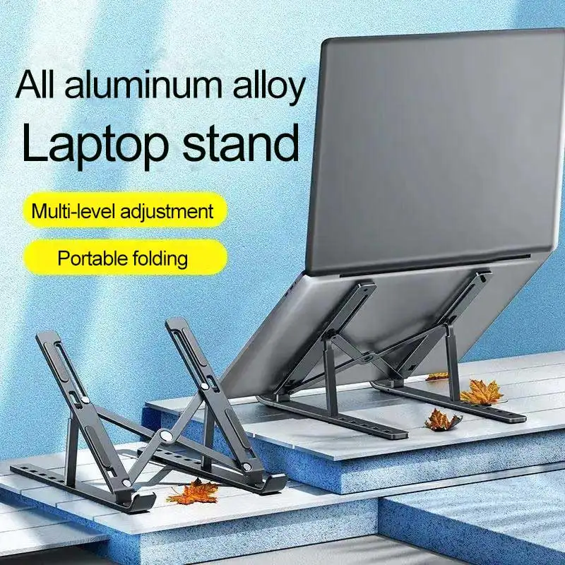 Portable Laptop Stand Aluminium Foldable notebook Stand Compatible with 10 to 15.6 Inches Laptops For Macbook Lenovo DELL