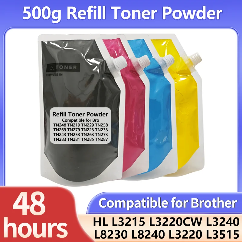 500g Refill Toner Powder TN248 TN258 TN269 TN279 TN229 TN219 TONER TN243 for L3215CW L3220CW L3220CWE L3240CDW L8230CDW Printer