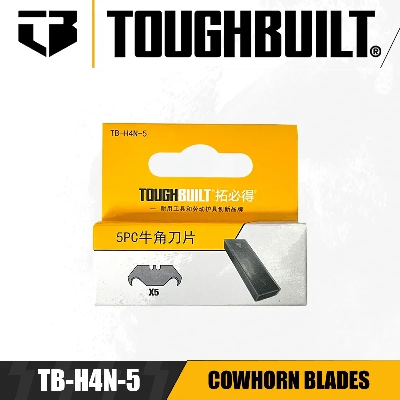 TOUGHBUILT TB-H4S30-80/TB-H4S-5/TB-H4N-5 Confezione da 30 lame per coltelli multiuso Lame per corno di mucca Lame trapezoidali