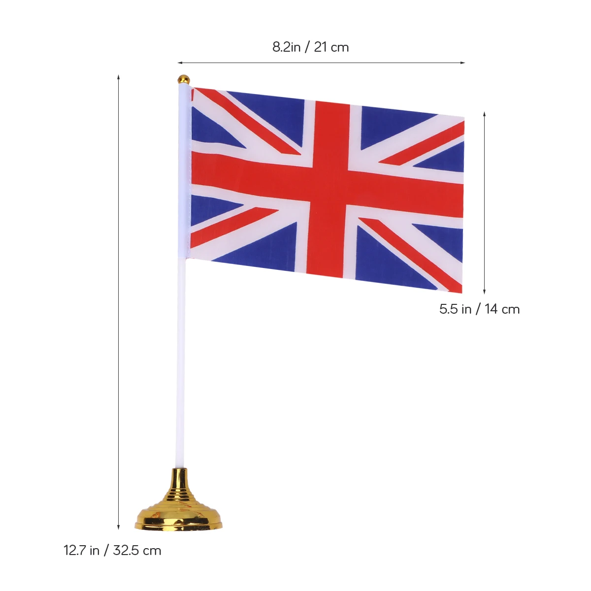 

48Pcs Uk Desktop Flag Polyester Britain Tabletop Flags Desk Decoration for National Day Office Party Festival