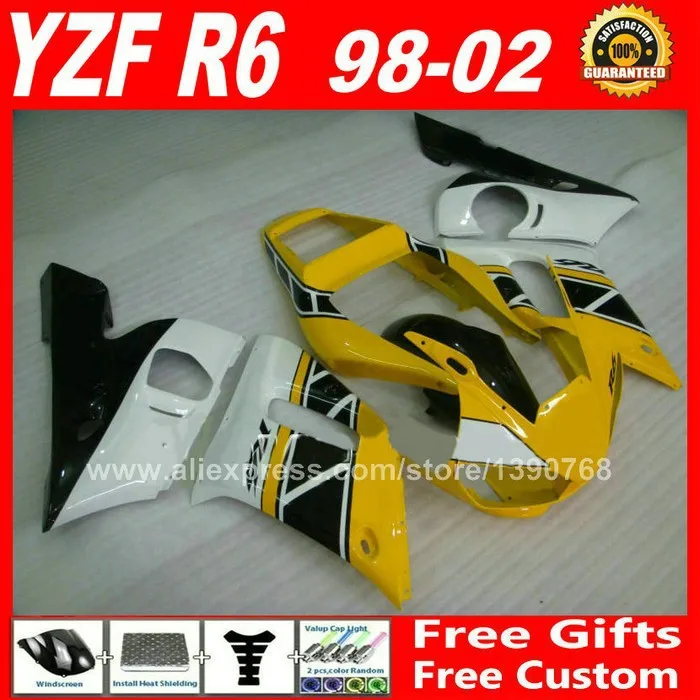 hot selling Fairings kit for YAMAHA YZF R6 98 99 00 01 02 rebuild motorcycle ABS parts fairing kits 1998 1999 2000 2001 2002 X