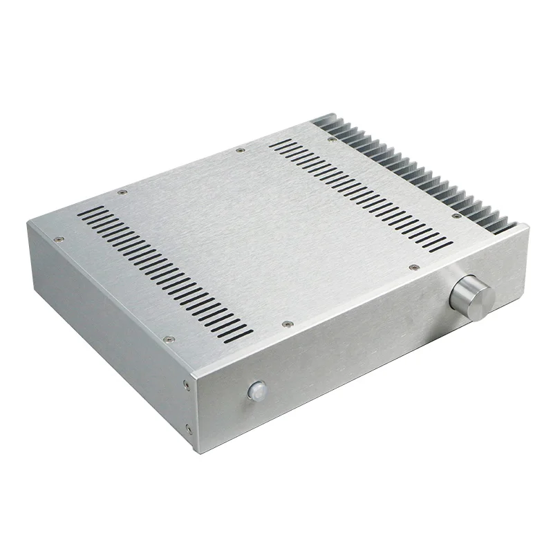 Imagem -02 - All-aluminum Power Amplificador Chassis Prata com Dissipador de Calor Faça Você Mesmo Amplificador de Áudio Case Escudo 320*70*248 mm