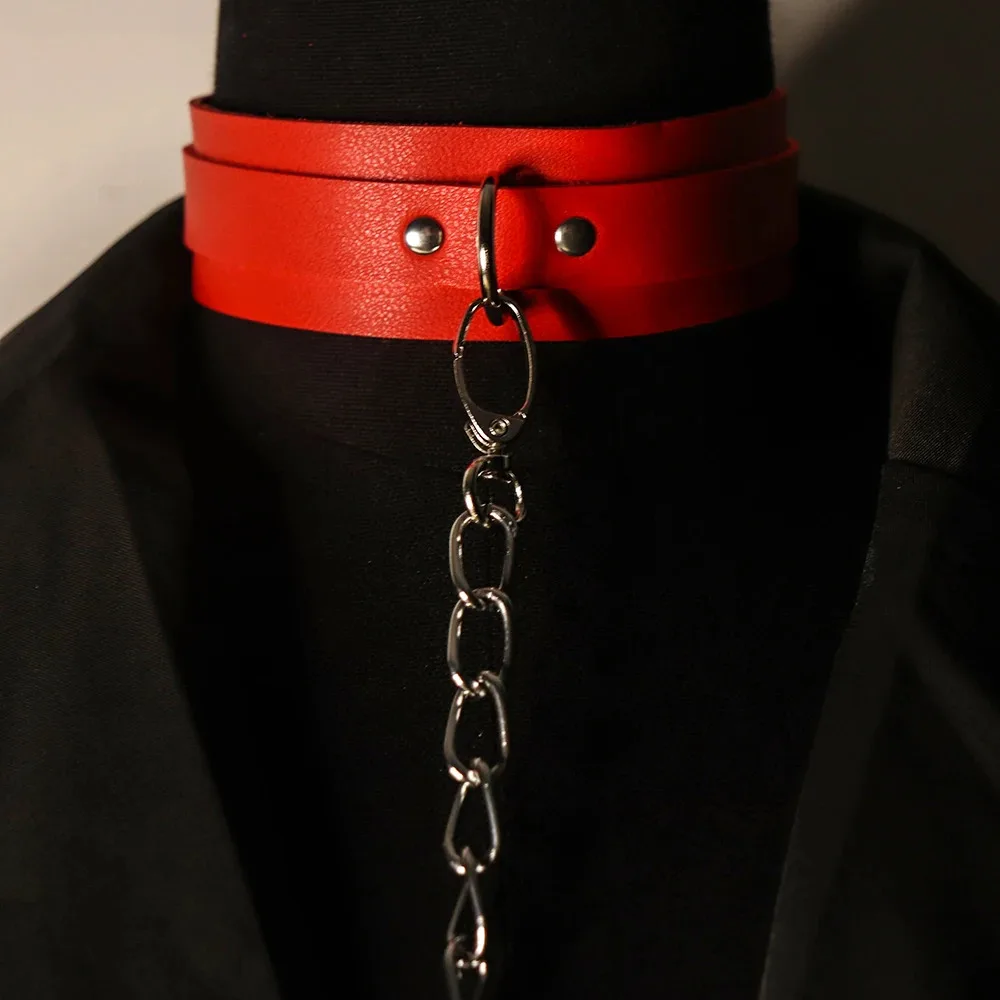 Bdsm Bondage Rope PU Leather Collar Sex Toys For Women Adults Games Choker  Fetish Chain Goth Accessorie Adjustable Neck Harness