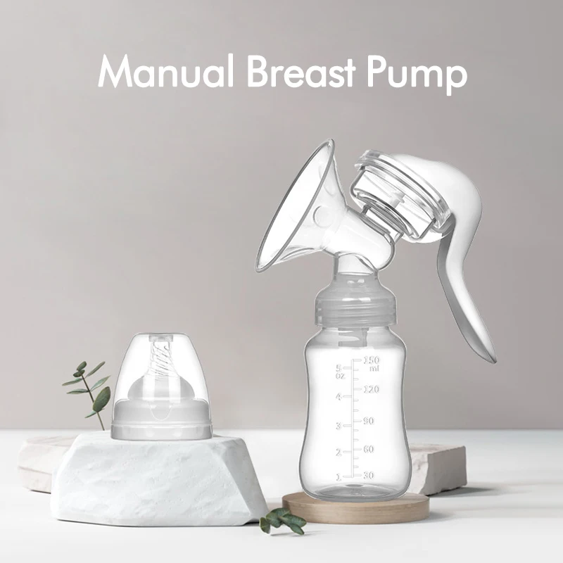 Manual Breast Feeding Pump Original Manual Breast Milk Silicon PP Milk Bottle Nipple Function Breast Pumps Postpartum Supplies