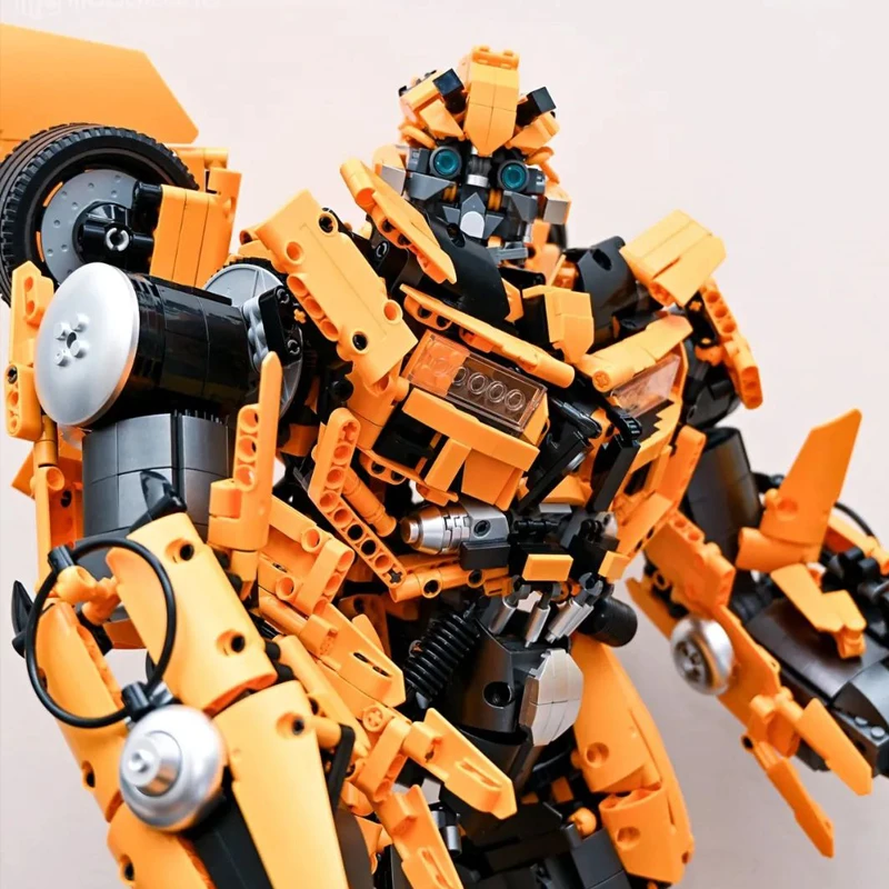 En STOCK, nuevo, 5692 Uds., Robot de bloques de construcción amarillo creativo MOC, modelo MOC, bloques técnicos Mecha, juguetes para niños, juego de regalo para adultos