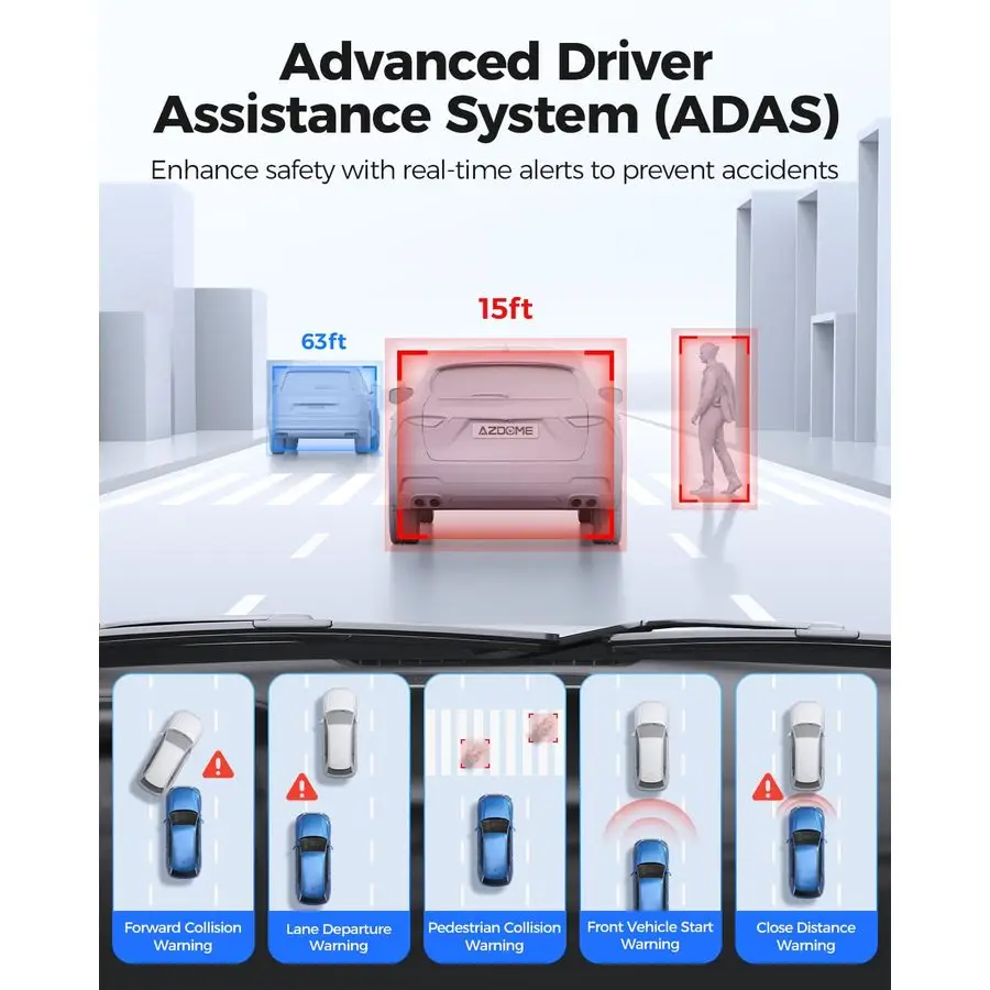 كاميرا مرآة PG17 Max 4K2.5K مع ADAS وBSD وLCA، كاميرا مرآة للرؤية الخلفية 12 مع واي فاي 5 جيجا هرتز والتحكم الصوتي، الرؤية الخلفية Mi #3