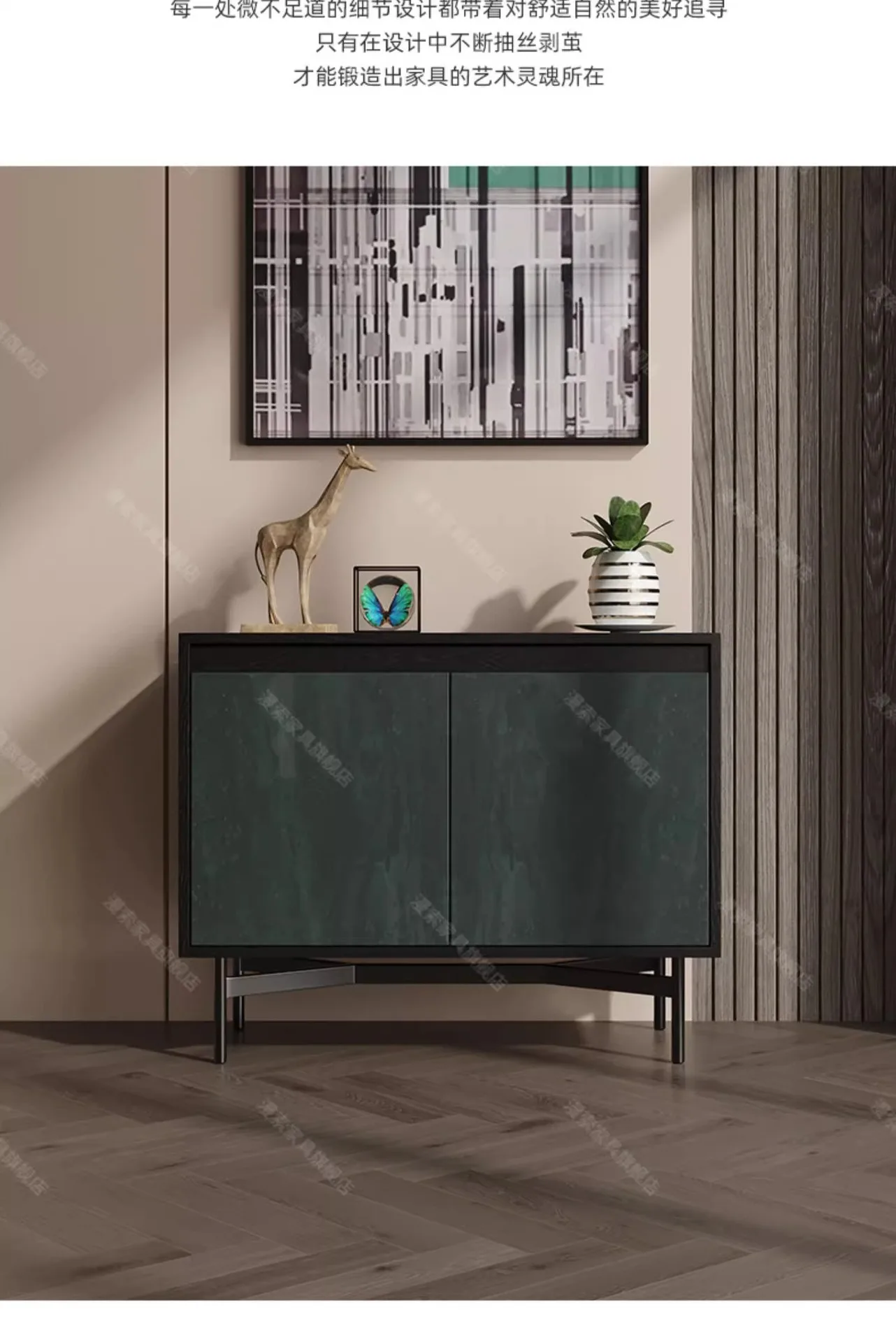 CX light luxury entrance, living room entrance foyer wall decorative cabinet