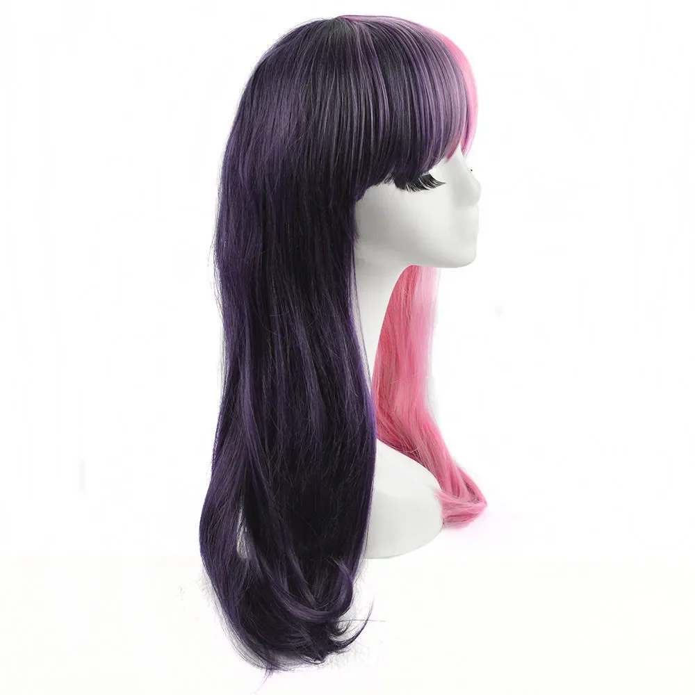 Melanie Martinez COSPLAY Half Purple Half Pink Wig Long Straight Women Wigs High Quality Fashion