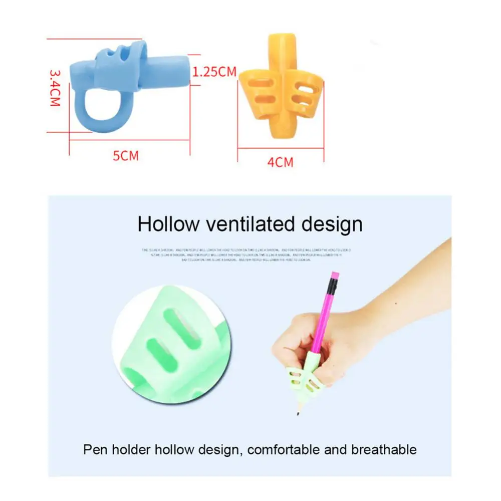 2-Finger Gel Pen Grips Set para crianças, ferramenta de correção de treinamento de escrita, canetas para crianças, Soft Silica Pencil Grasp, presentes
