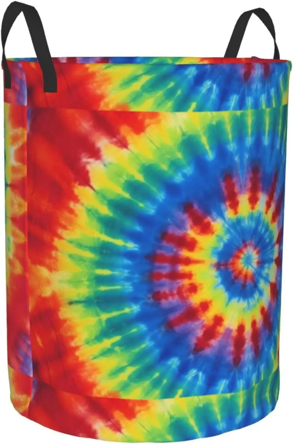 Tie Dye Rainbow Print Exceptionally Functional Circular Hamper Uniquely Designed With Full-Print Waterproof Oxford Fabric