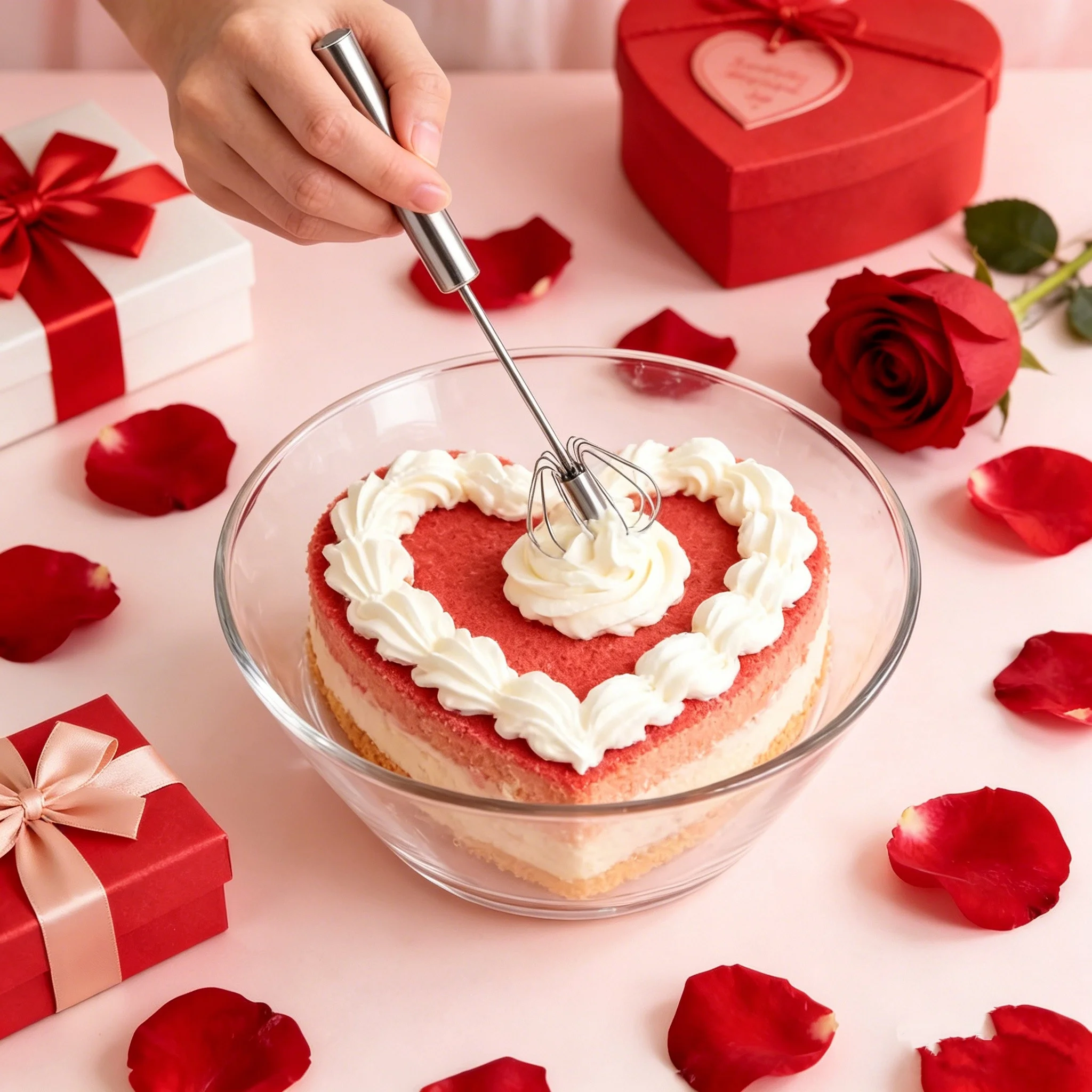 1-Second Handheld Milk Frother & Egg Beater – One Press Mini Whisk, Perfect Valentine's Day Gift for Home Bakers Coffee Lovers