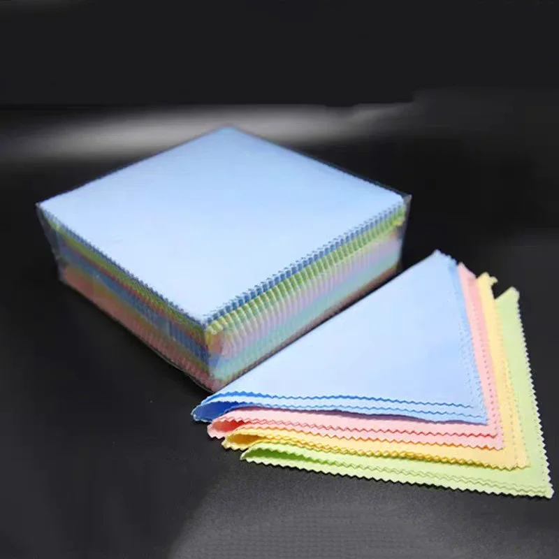 100/200pcs Mixed Color Glasses Clean Cloth Microfiber Eyeglasses Lens Clothes Eyewear Phone Screen Cleaning Wipes Wholesale