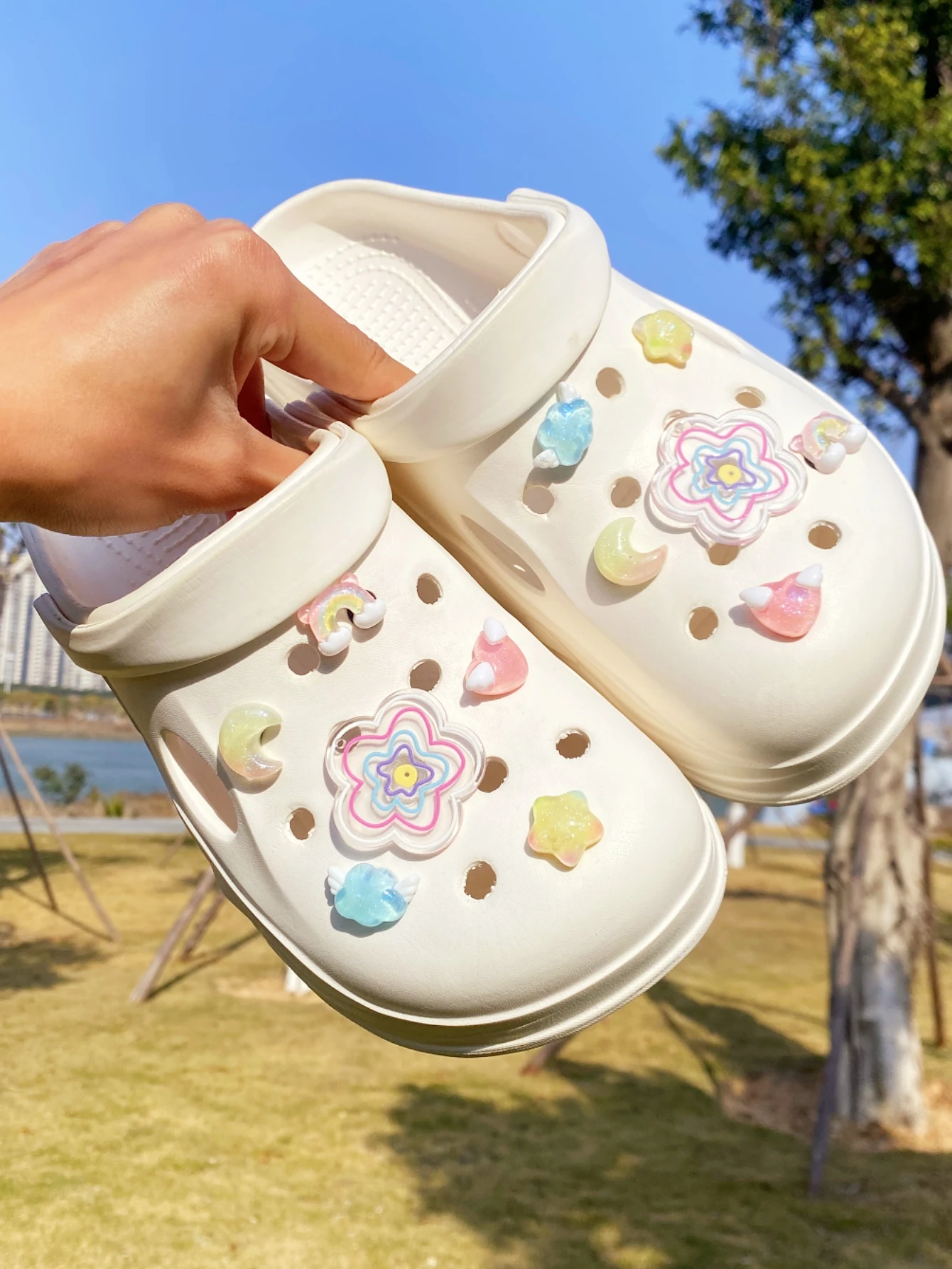 12 colorful flower love shoes decorate DIY casual accessories - fun and versatile way to personalize shoes