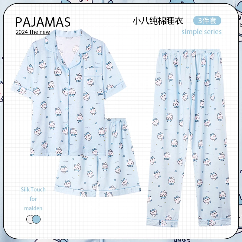 Chiikawa HachiwareUsagi Spring Autumn Summer Pajamas Cartoon Girl Sweet Short Sleeve Long Sleeve Top Comfortable Loungewear Gift