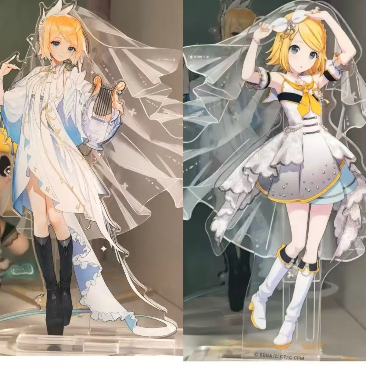 

Kagamine Rin Headcloth Ver. Acg Stand Romantic Virtual Songstress Acrylic Stand Kagamine Rin Wedding Figurine Standing Plate Toy