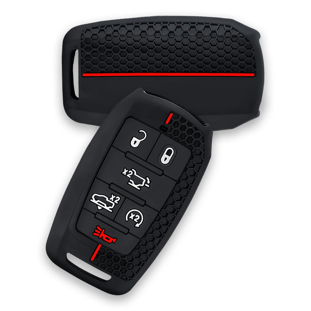 

6-кнопочный чехол для дистанционного ключа, силиконовый держатель для ключей для Dodge RAM 1500 RAM 2500 TRX RAM 1500, брелок для ключей 2021 2020