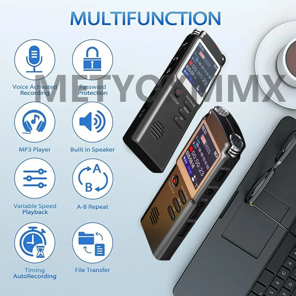 Profesjonalny dyktafon cyfrowy o wysokiej rozdzielczości z redukcją szumów Klasyczny przenośny dyktafon zewnętrzny