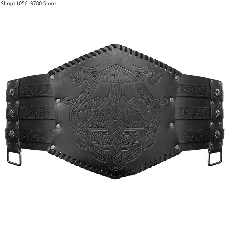 Adult Vintage Wide Faux‑Leather Embossed Waist Belt Medieval Decorative Waistband Holiday Festival Cosplay Dress‑up Prop 2026