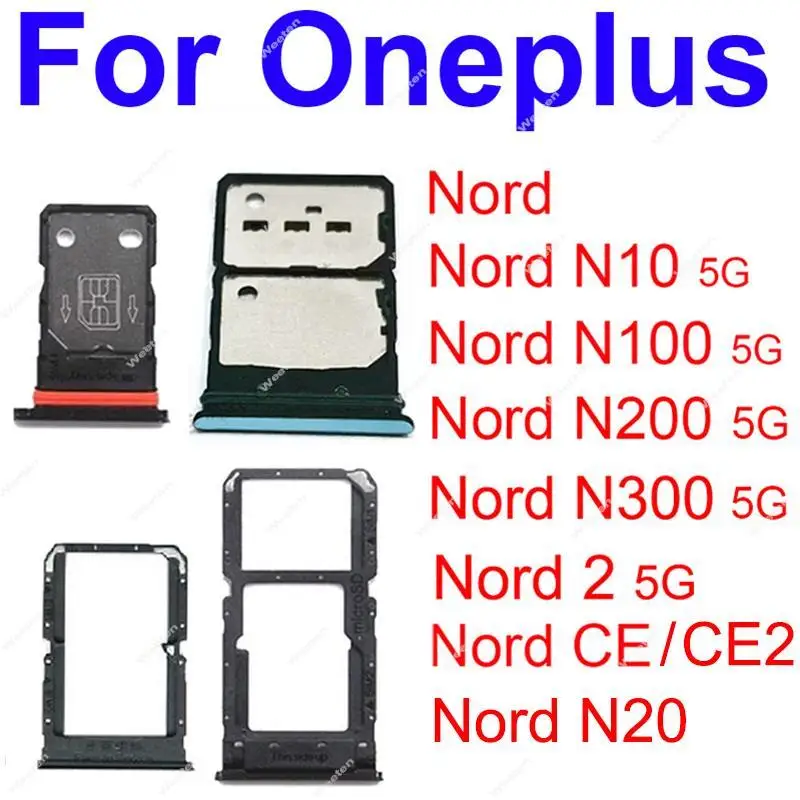Sim Card Tray Holder For Oneplus OnePlus Nord 2 Nord N10 N20 N100 N200 N300 Nord CE CE2 5G Dual SIM Card Replacement Parts