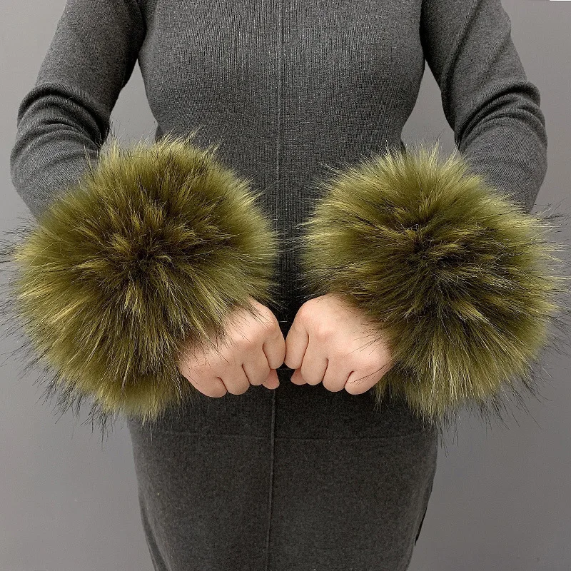 

Faux Fur Cuffs Warm Wrist Fur Gloves Fluffy Fur Cuffs Winter Women's Coat Wrist Furry Warm Cuff Thicken Winter Warm Wrist Arms
