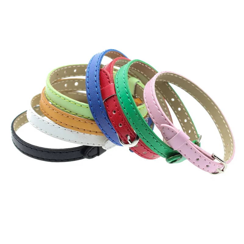 20PC/lot 8mm 10mm Copy Leather Wristband Colors Bracelet Bangle Fit for Slide Charm Letters Jewelrys Making