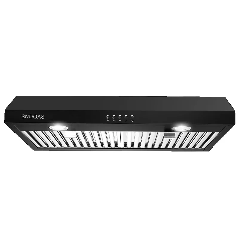 Range Hood 30 Inch,Black Range Hood with 430 Spray-Painted Stainless Steel,3-speed Fan & 700 CFM Kitchen Hood