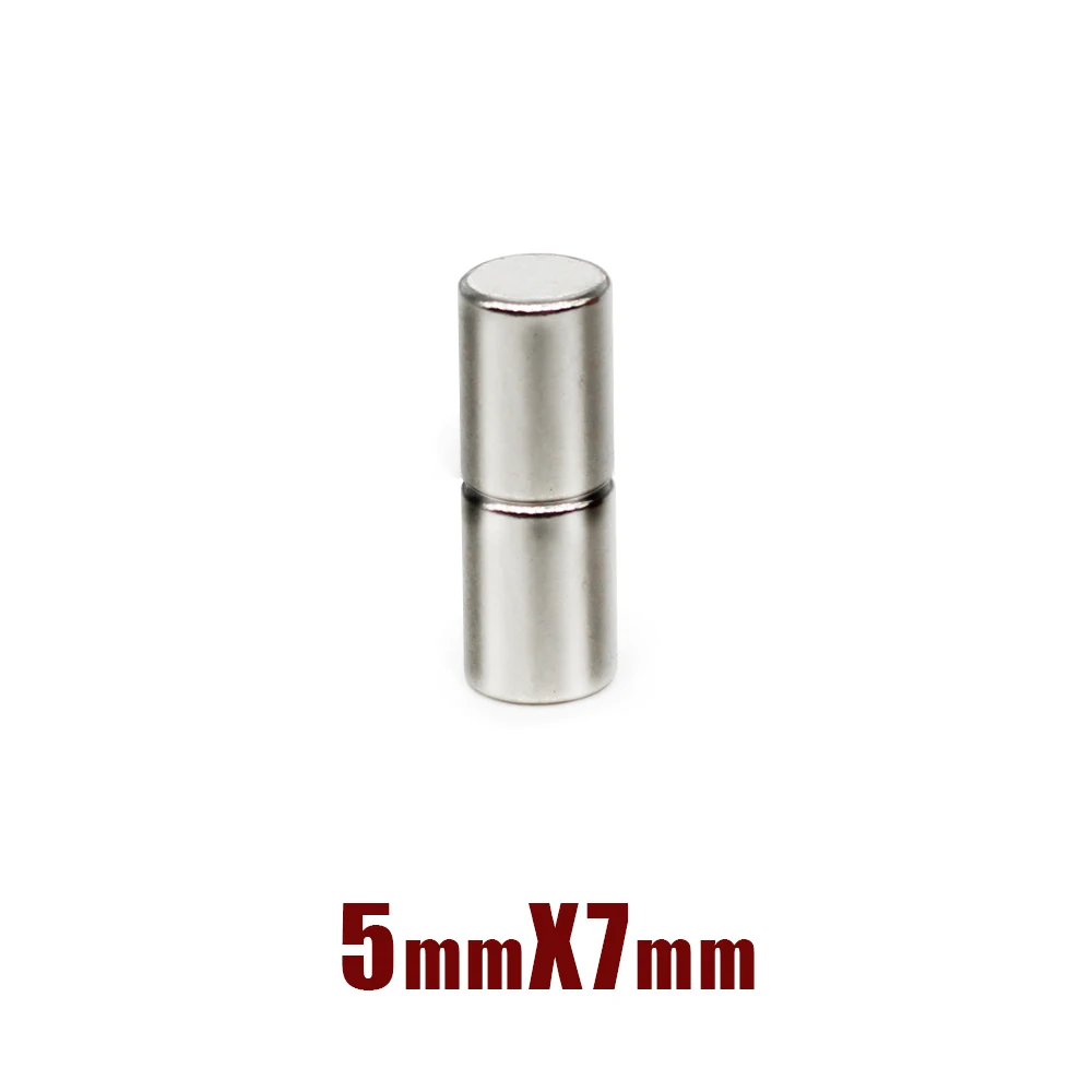 20/50/100/150/200/500PCS 5X7 mm Mini Small Search Magnet N35 Round Permanent NdFeB Strong Powerful Magnetic Magnet 5x7mm 5*7 mm