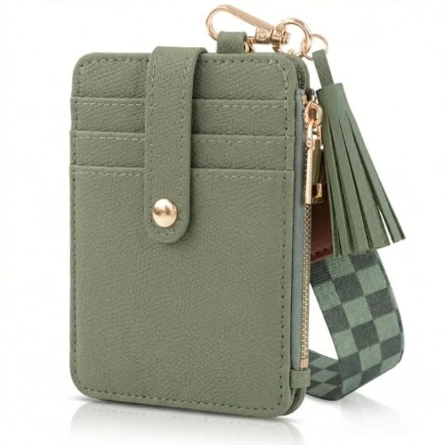 Stylish Wristlet Keychain Wallet for Women - Slim Design Credit Card Holder w/ Plenty of Storage incl. Clear ID Window and Zipp