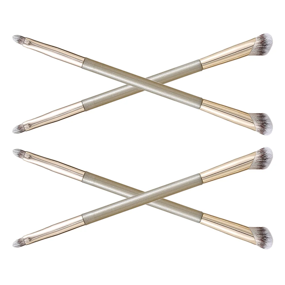 4-teiliges Dual-End-Make-up-Pinsel-Set für Concealer, Kontur, Augen, Nase, Rouge, Textmarker, Reise-Make-up-Tools, Rouge-Pinsel