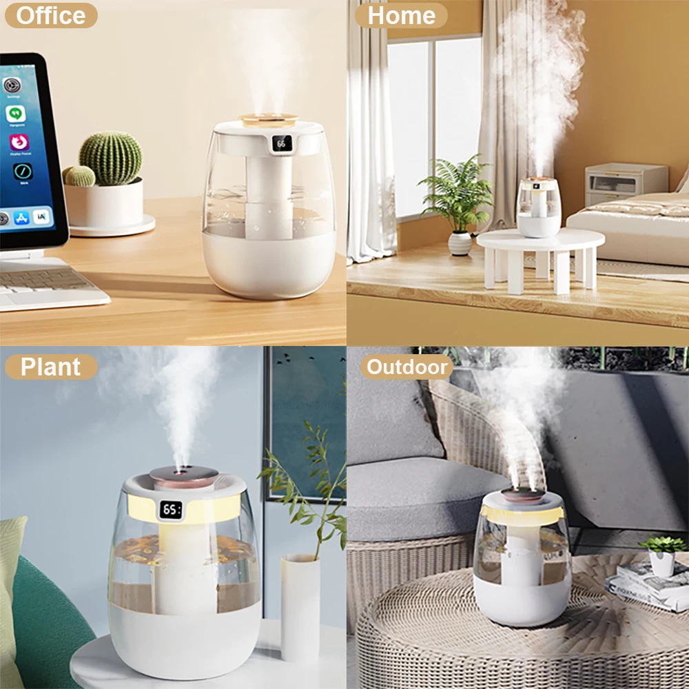Air Humidifier 1.3L Large Capacity Home Humidifier Mist Maker Mute Usb Desktop Humidifier for Bedroom Office with Night Light