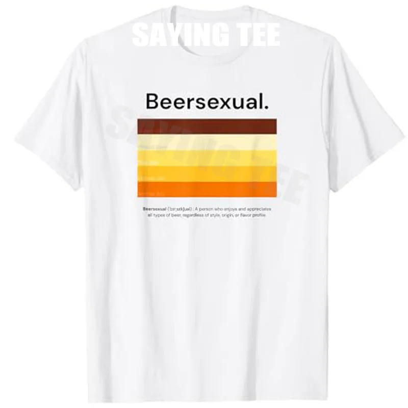 Beersexual, Love of All Beer Funny T-Shirt Drinking Beer Lover Y2k Saying Tee Holiday Party Clothes Novelty Gift Short Sleeve
