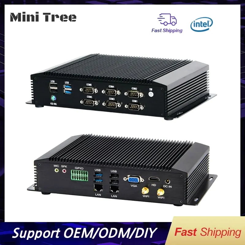 Fanless Industrial Embedded Computer Core i5 8250U i7 8550U 6xCOM Rs232 Windows Linux Rugged Mini PC Box i7 10510U HD VGA SIM 4G