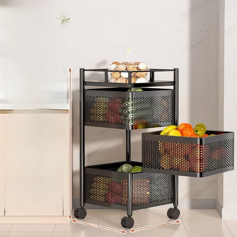Home Use Rotating Multi-Layer Mobile Storage Ra Frie Vegetable Fruit Storage elf Kitchen Organization No Installation
